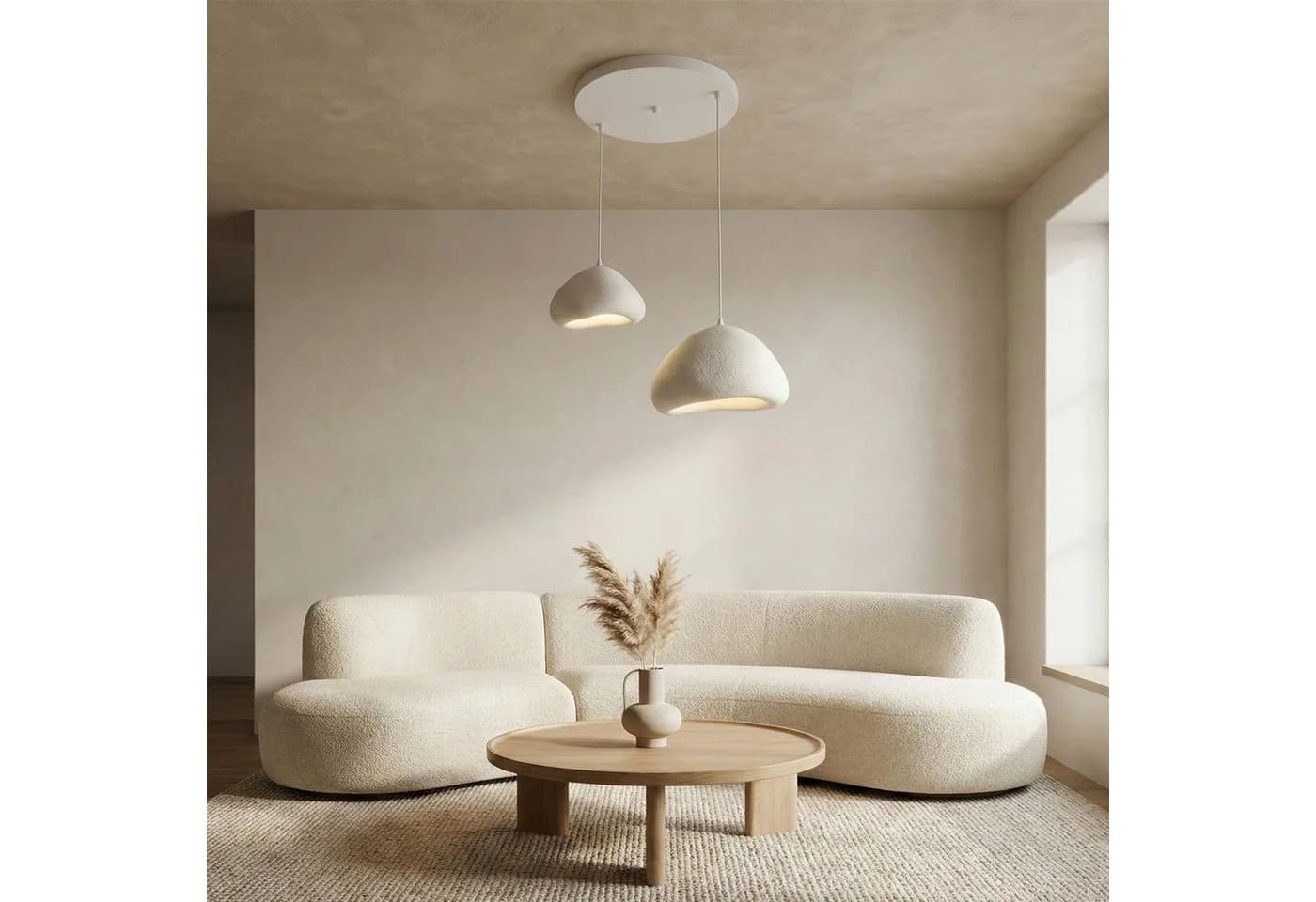 Opviq Kronleuchter Design Leuchte Weiß Fiberglas 1-, 2- oder 3-flammig - Bild 5
