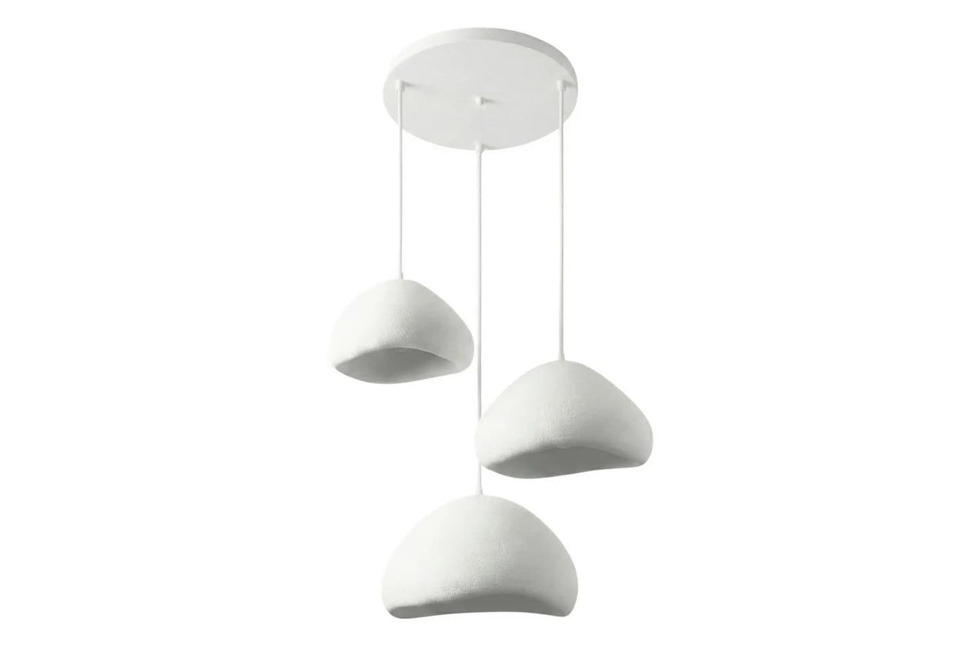 Opviq Kronleuchter Design Leuchte Weiß Fiberglas 1-3 flammig