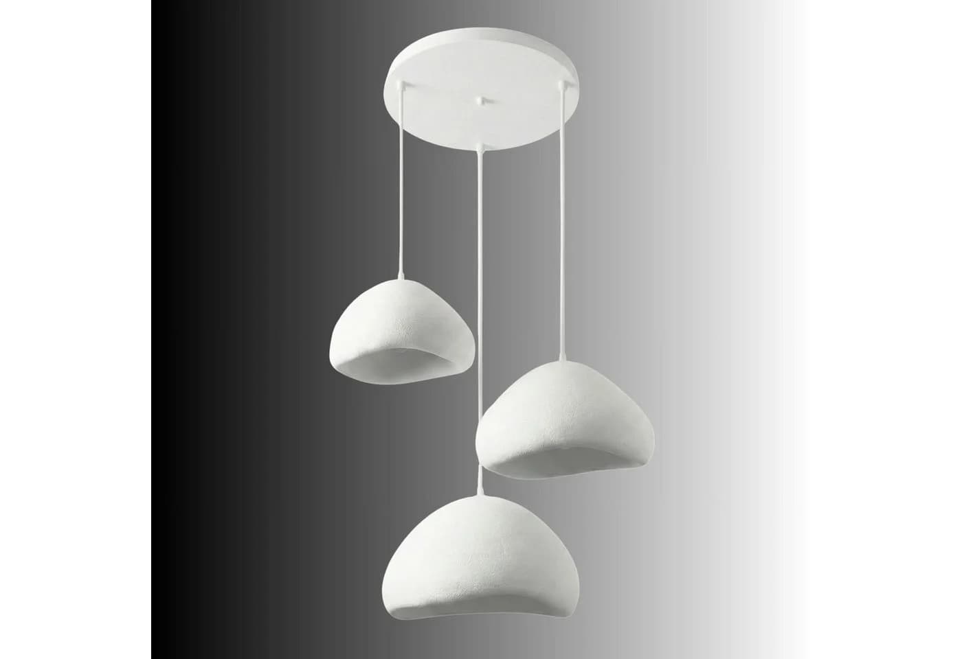 Opviq Kronleuchter Design Leuchte Weiß Fiberglas 1-3 flammig - Bild 2