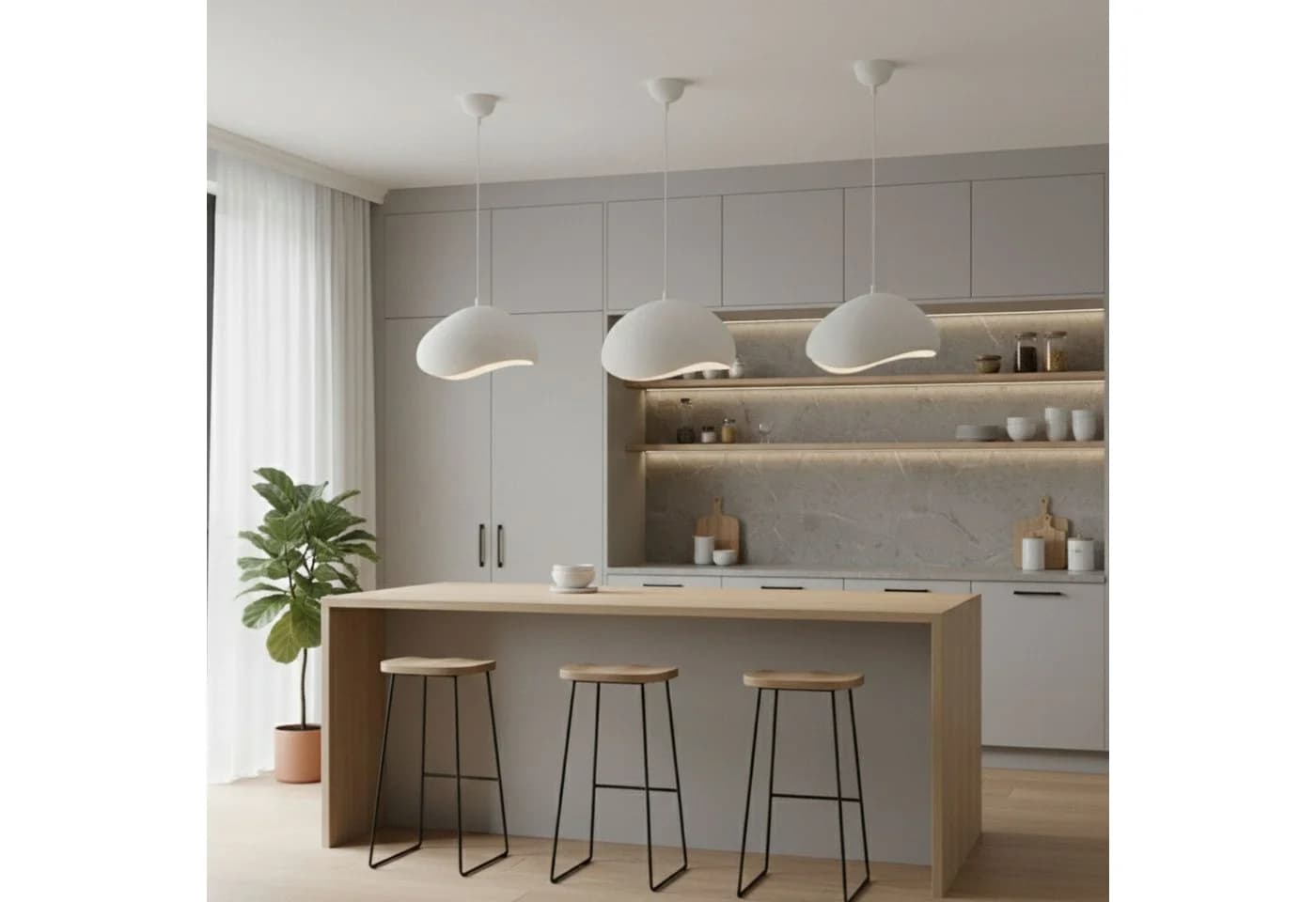 Opviq Pendelleuchte Loval 1 Flammel Fiberglas - Bild 3