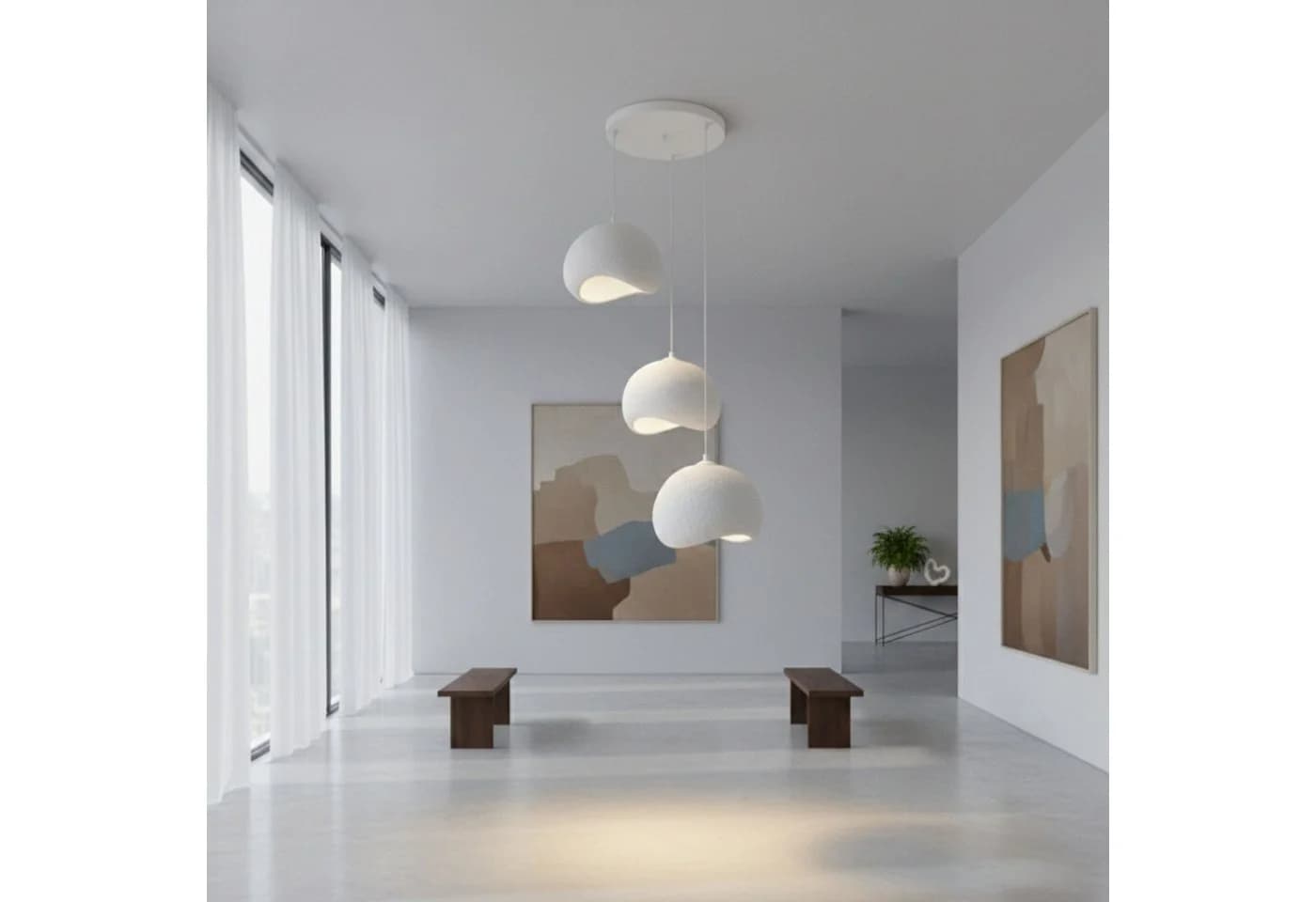 Opviq Hängeleuchte 3-flammig Weiß Boho Deco - Bild 3