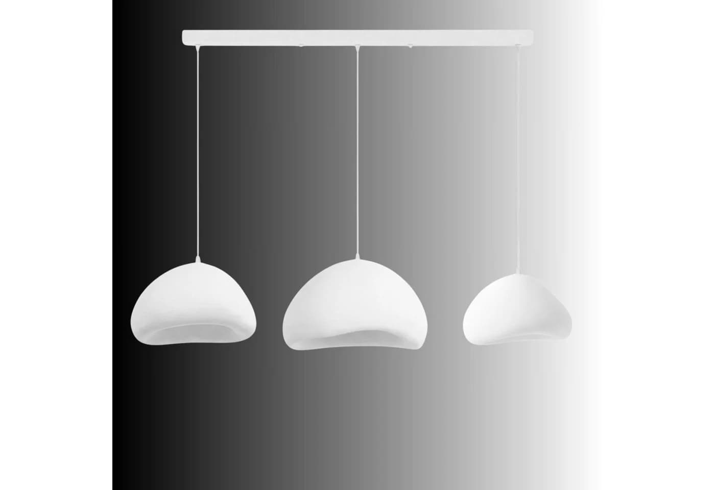 Opviq Kronleuchter Pendelleuchte Fiberglas-Schirme 2-flammig oder 3-flammig wählbar, Verstellbare Höhe, ohne Leuchtmittel, Abhängig vom Leuchtmittel, Fiberglas-Schirme, Modernes Design - Bild 2