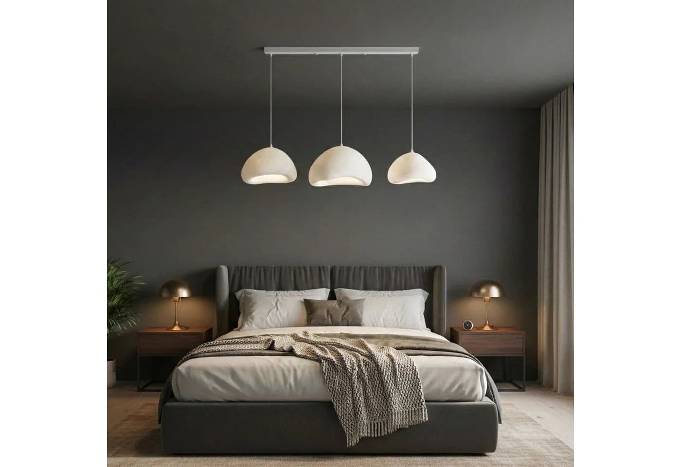 Opviq Kronleuchter Pendelleuchte Fiberglas-Schirme 2-flammig oder 3-flammig wählbar, Verstellbare Höhe, ohne Leuchtmittel, Abhängig vom Leuchtmittel, Fiberglas-Schirme, Modernes Design - Bild 4