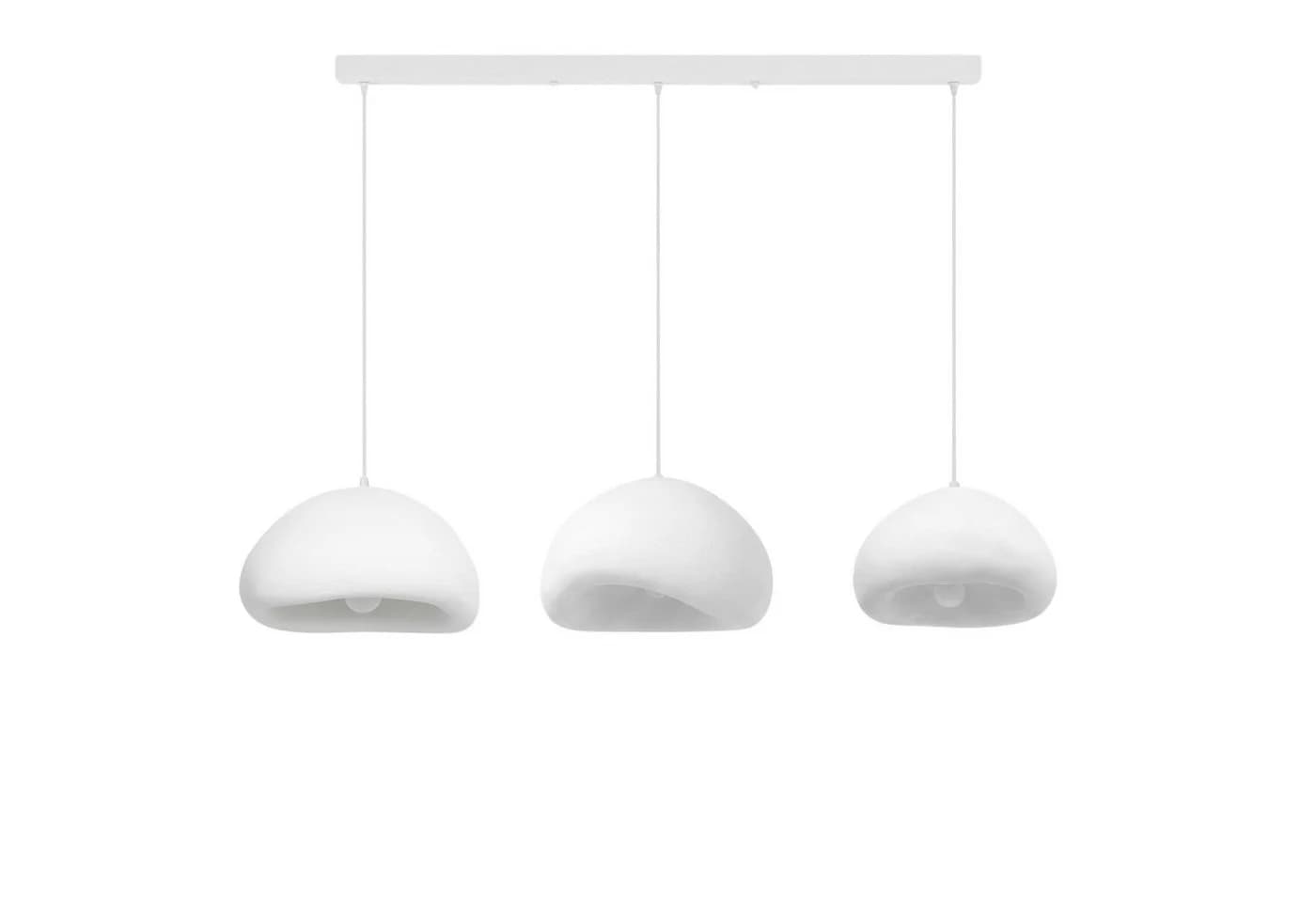 Weiße Pendelleuchte aus Fiberglas und Metall im Boho- und Modernen Stil - Bild 2
