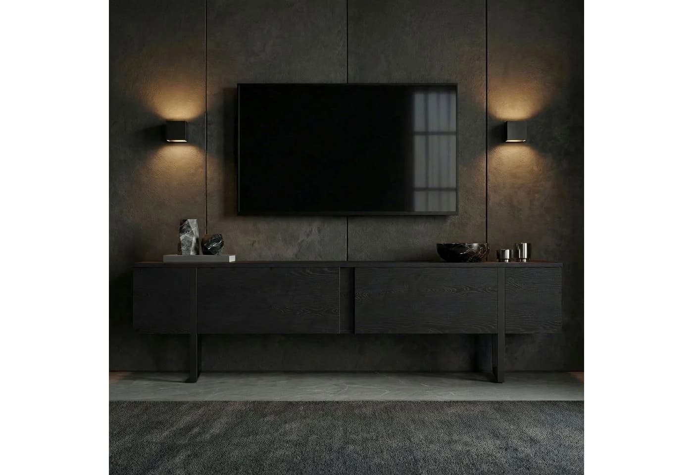 Skye Decor TV-Board Boho Design Schwarz 180 cm - Bild 3