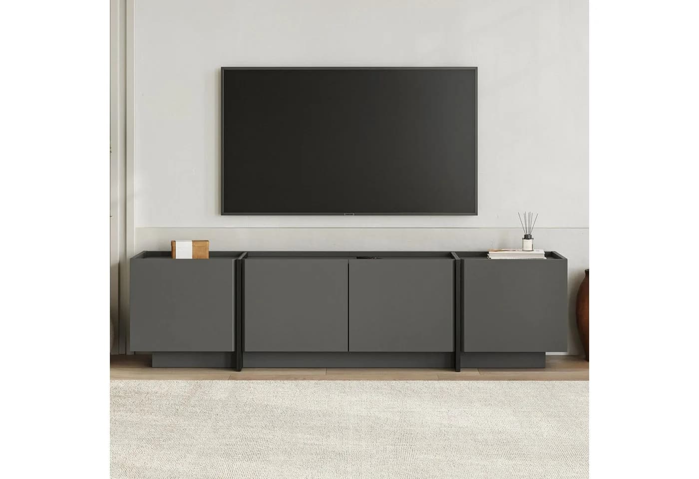 Skye Decor TV-Board Japandi Lowen Schwarz Soft-Close - Bild 3