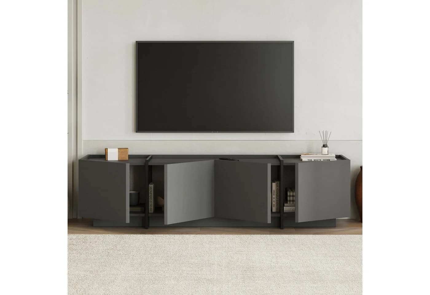Skye Decor TV-Board Japandi Lowen Schwarz Soft-Close - Bild 4
