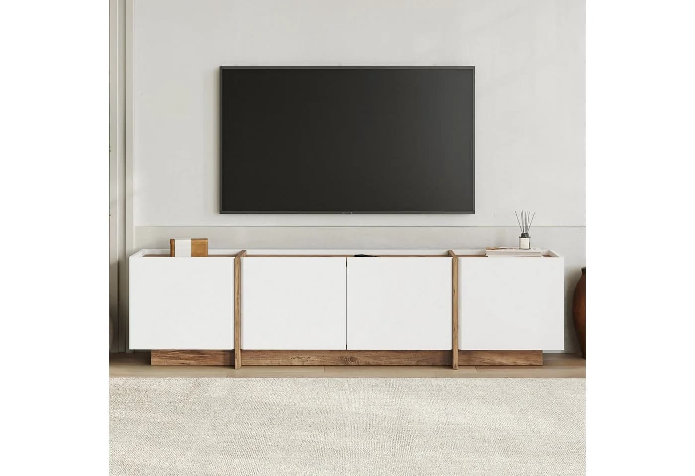 Skye Decor TV-Board Japandi Lowen Weiß Soft-Close - Bild 3