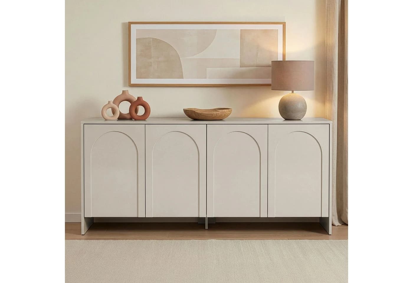 Skye Decor Konsolentisch Arlen 4-türig mit Bogenfront Creme - Bild 3