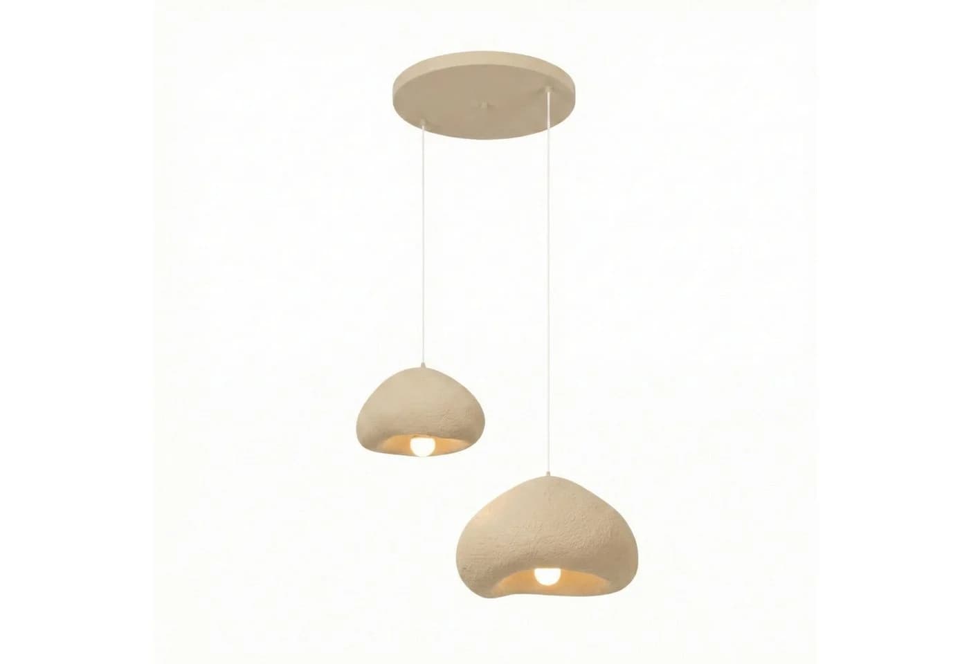 Opviq Kronleuchter Beige Metall Fiberglas E27 - Bild 2
