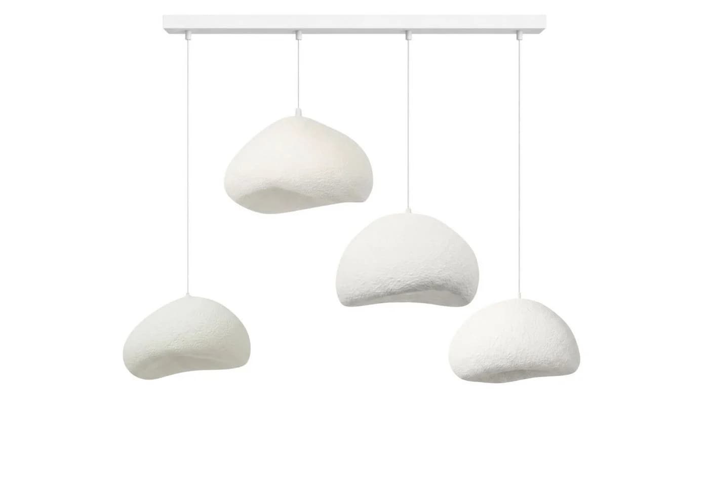 Opviq Kronleuchter Wabi Loval 4-flammig Weiß Fiberglas-Lampenschirmen - Bild 2