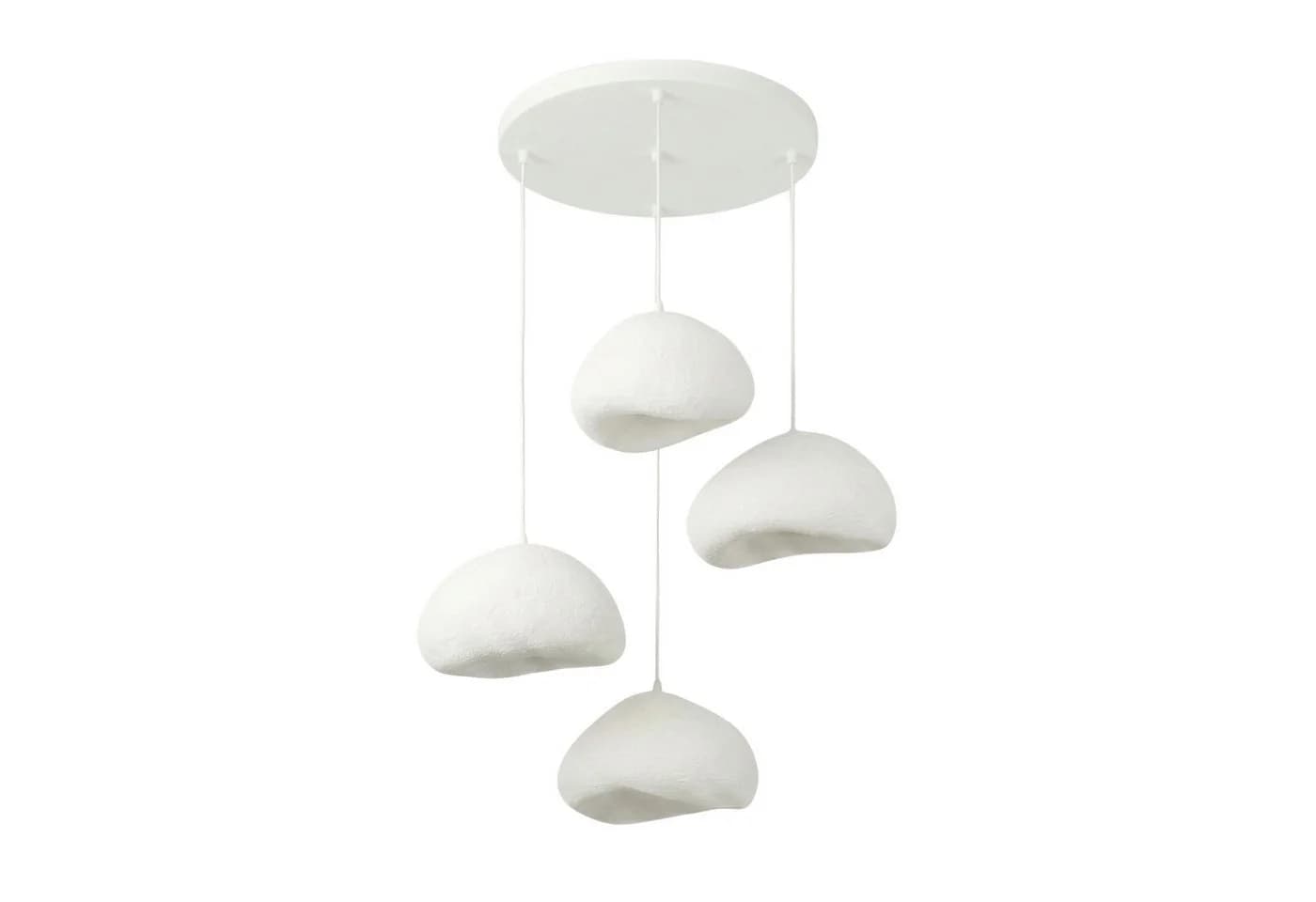 Opviq Kronleuchter 4-flammig Weiß Metall Fiberglas E27 - Bild 2