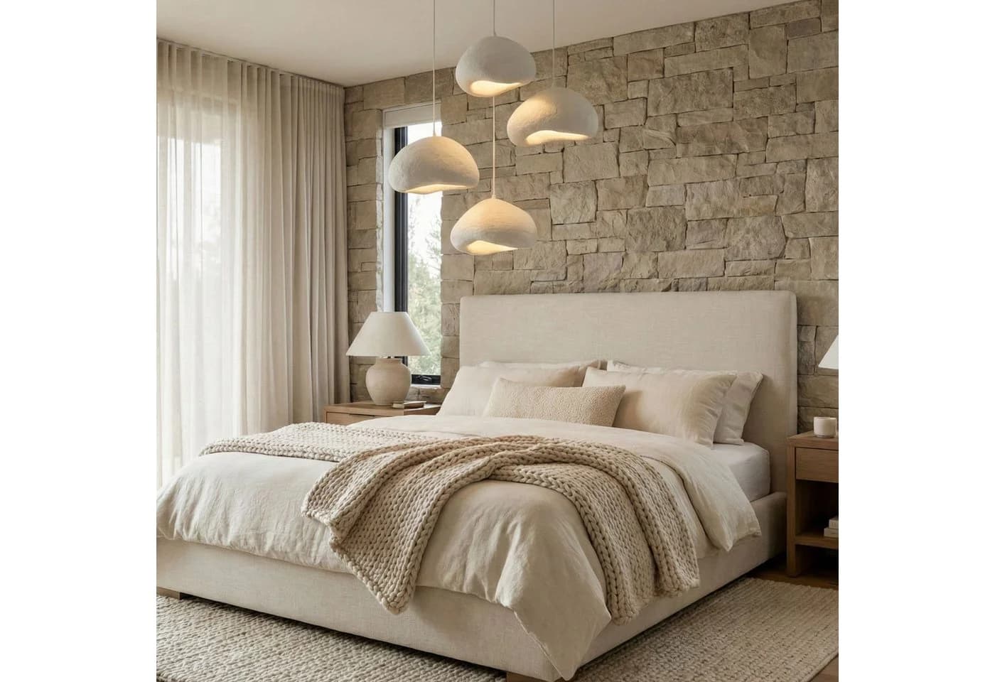 Opviq Kronleuchter 4-flammig Weiß Metall Fiberglas E27 - Bild 4
