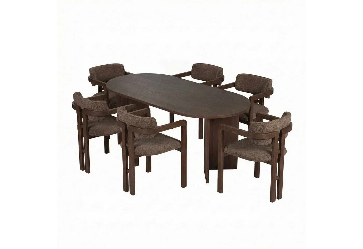 Skye Decor Essgruppe Sablin Boho Set 7-tlg. Braun Walnuss Modern - Bild 2