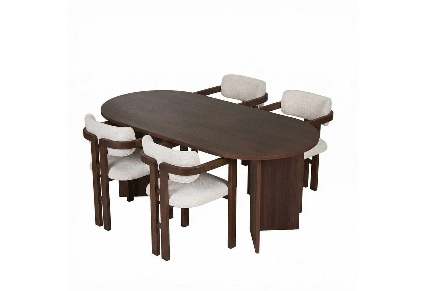 Skye Decor Essgruppe Sablin 5-tlg. Set Esstisch 4 Stühle Walnuss - Bild 2