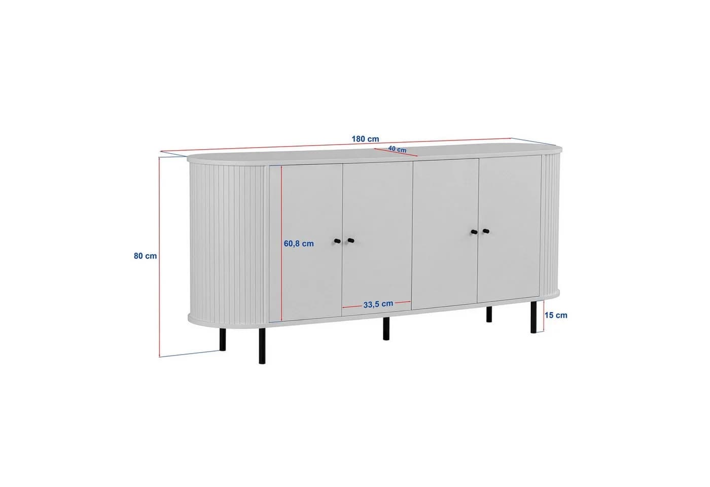 Skye Decor Konsolentisch Noble Braun Milano Walnuss Soft-Close
