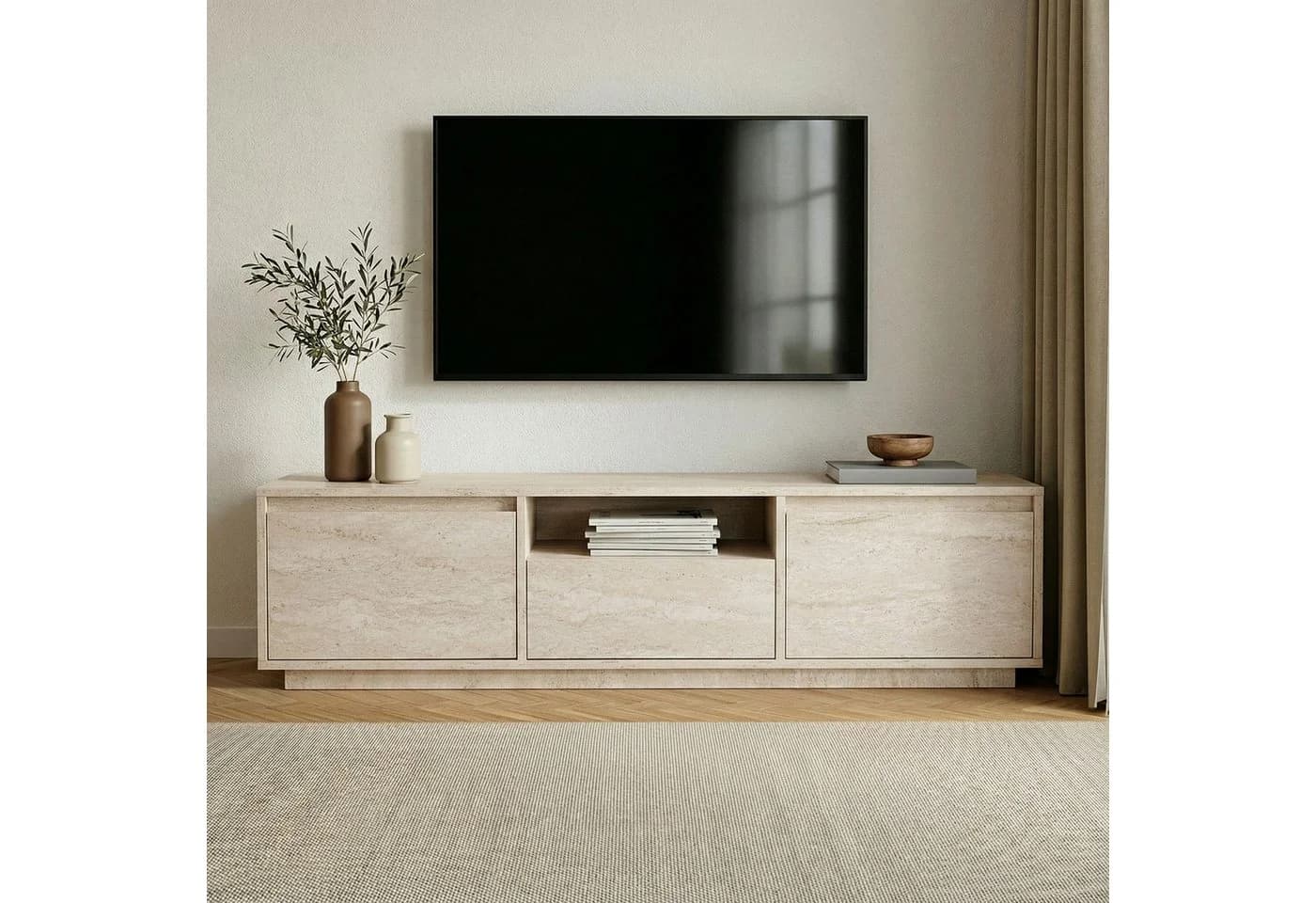 Skye Decor Nordure Sentinel TV Board 160 cm Travertine Optik - Bild 3