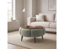 Skye Decor Papatya Couchtisch 60 Grün Walnuss Runde Tischplatte Bild 1