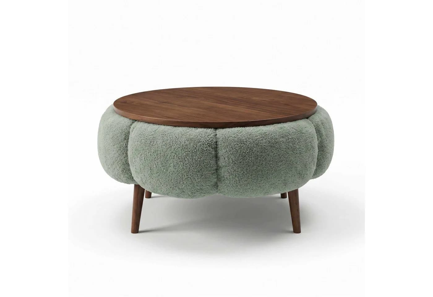 Skye Decor Papatya Couchtisch 60 Grün Walnuss Runde Tischplatte - Bild 2