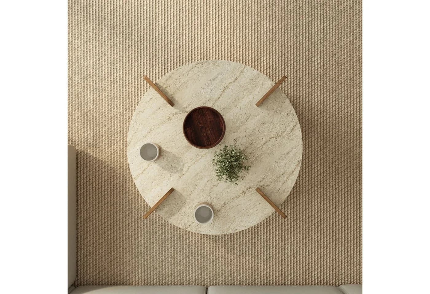 Skye Decor Couchtisch Siam Afrolli Travertin Walnuss Optik - Bild 4