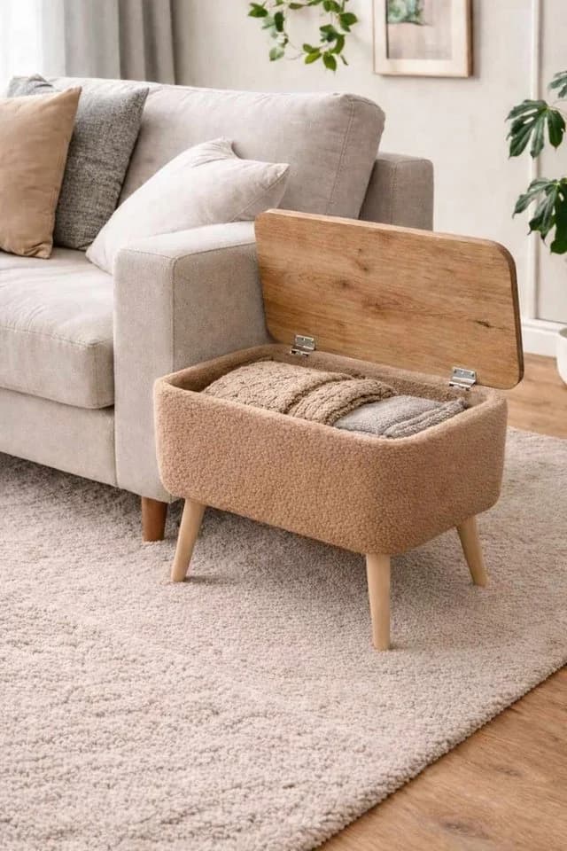Skye Decor Beistelltisch Snug Japandi Braun Teddy-Optik - Bild 4