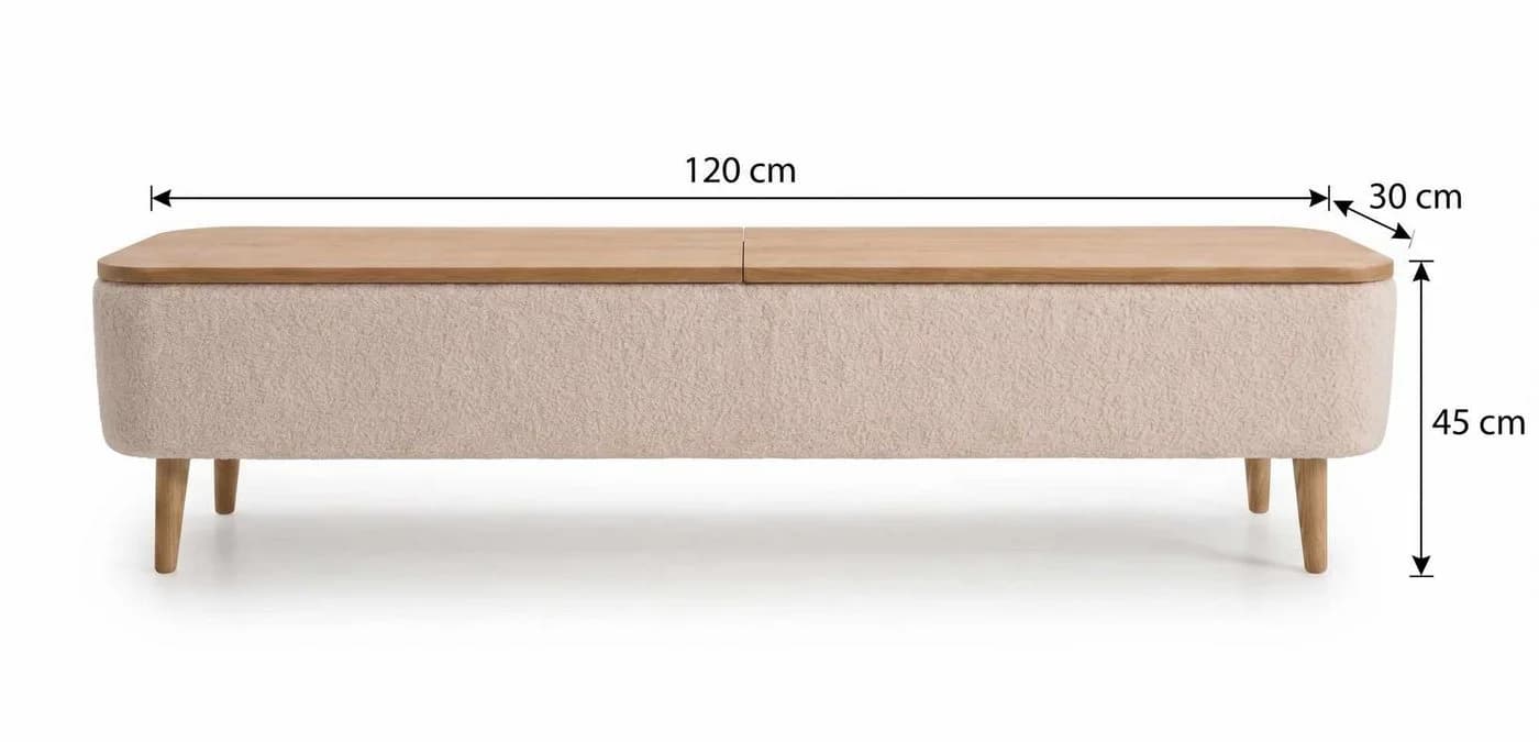 Skye Decor Lowboard Snug Japandi Weiß Teddy-Optik - Bild 5