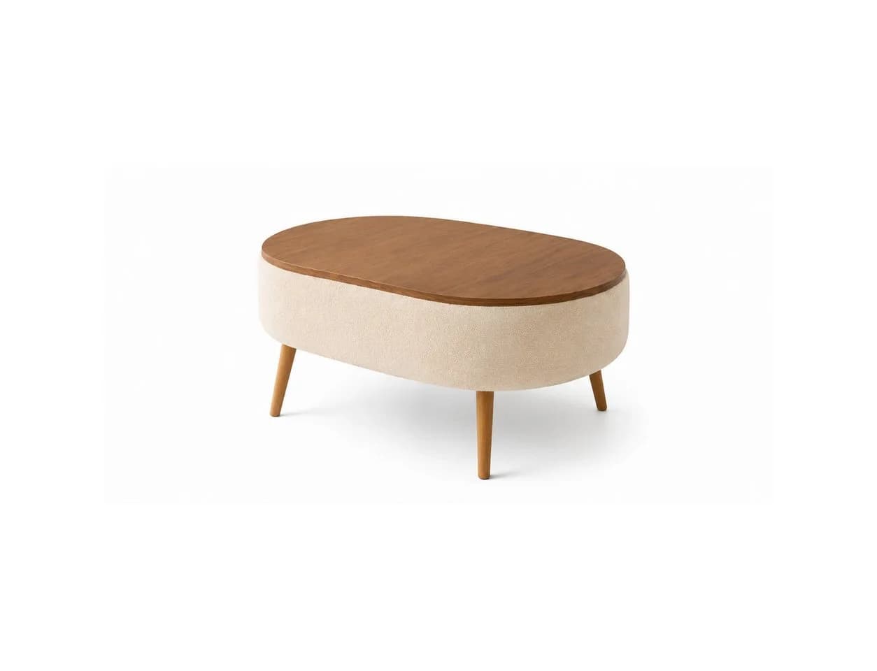 Skye Decor Couchtisch Snug Japandi Beige Teddy-Optik mit Stauraum - Bild 2