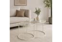Skye Decor Couchtisch Japandi 2-teilig Beige Glas Metall Bild 3