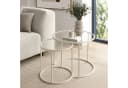 Skye Decor Couchtisch Japandi 2-teilig Beige Glas Metall Bild 5