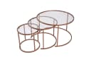 Skye Decor Couchtisch Japandi 3-teilig Orange Glas Metall Bild 2