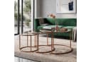 Skye Decor Couchtisch Japandi 3-teilig Orange Glas Metall Bild 3