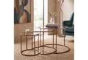 Skye Decor Couchtisch Japandi 3-teilig Orange Glas Metall Bild 4