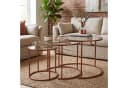 Skye Decor Couchtisch Japandi 3-teilig Orange Glas Metall Bild 5
