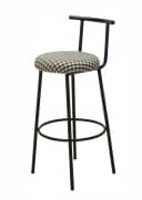 Stuhlmann Barhocker Seoul Schwarz Leinenstoff Hahnentritt Metallgestell Bild 2