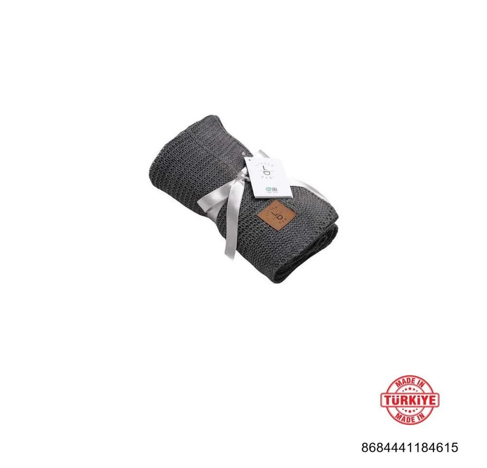 Little Dedi Babydecke Grau 80x100cm Premium-Acryl Strickdecke - Bild 5