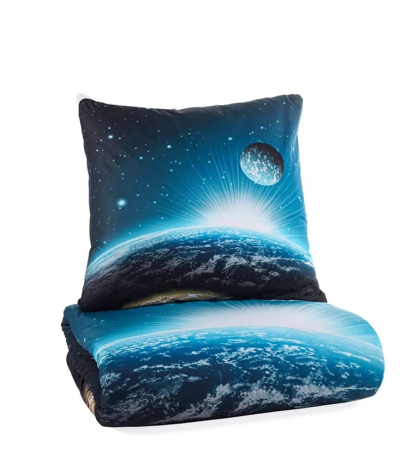KK Shopping Kinderbettwäsche Bettwäsche Set mit Mond und Planet 135 x 200 cm - Bild 3