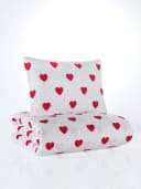 KK Shopping Kinderbettwäsche Set Herz 100% Baumwolle Weiß/Rot Bild 1