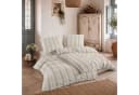 KK Shopping Kinderbettwäsche Leinen Set 135x200 cm Gestreift Beige Blau Bild 1