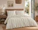 KK Shopping Kinderbettwäsche Leinen Set 135x200 cm Gestreift Beige Blau Bild 2