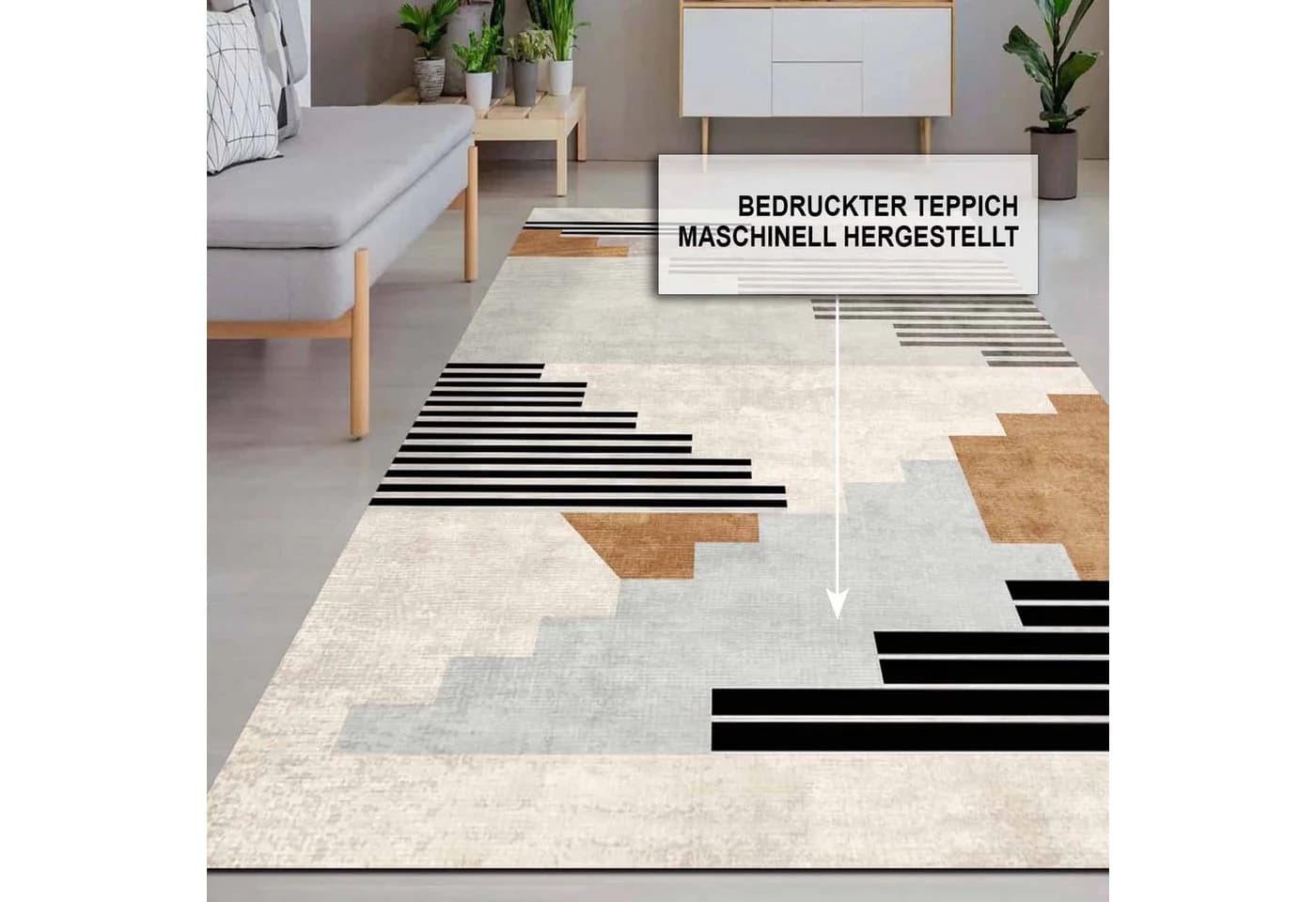 Bamyum Teppich Carie Chenille Druck Waschbar Antibakteriell Bunt - Bild 3