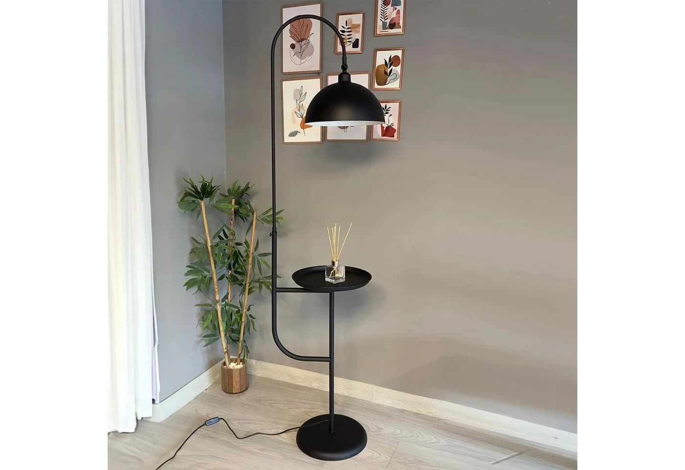 Bamyum Stehlampe Modern Metall Schwarz E27 - Bild 2