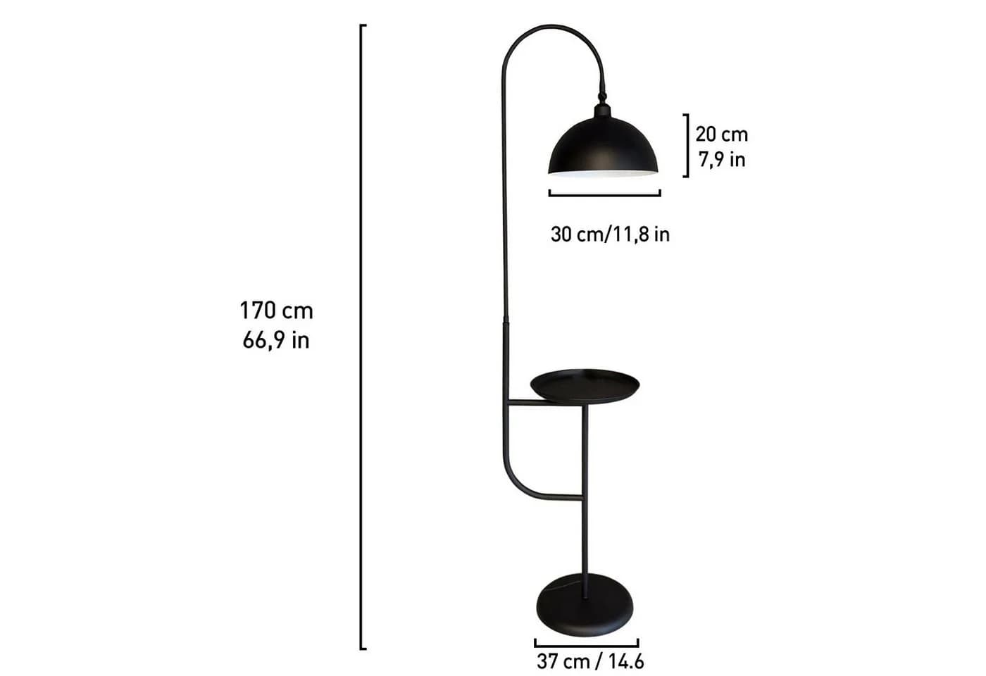 Bamyum Stehlampe Modern Metall Schwarz E27 - Bild 5