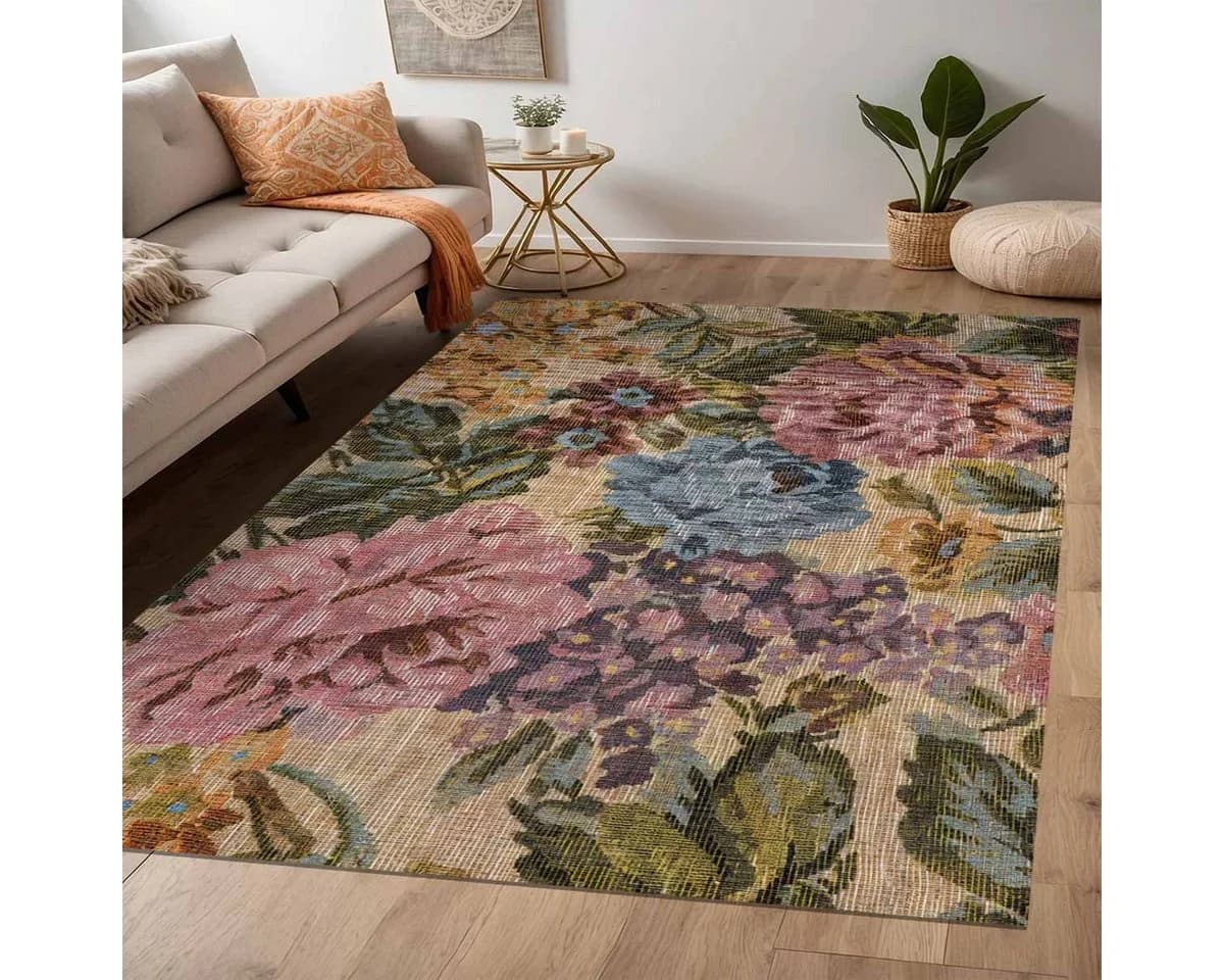 Bamyum Molis Chenille Teppich Vintage Mehrfarbig Antibakteriell