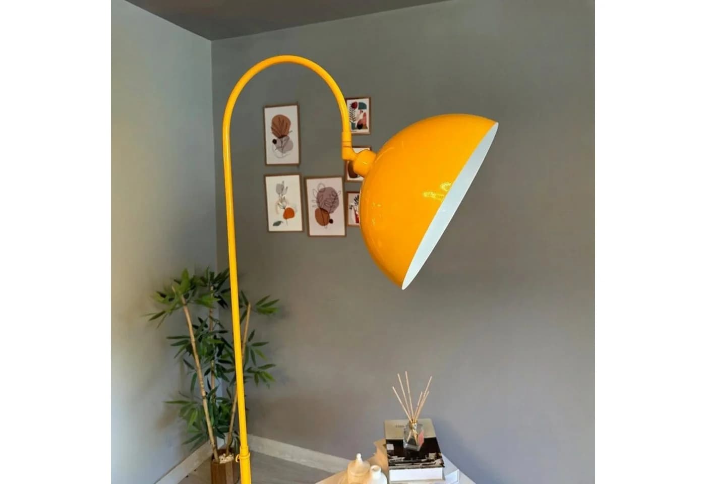 Bamyum Stehlampe Modern Metall E27 Verstellbar Gelb
