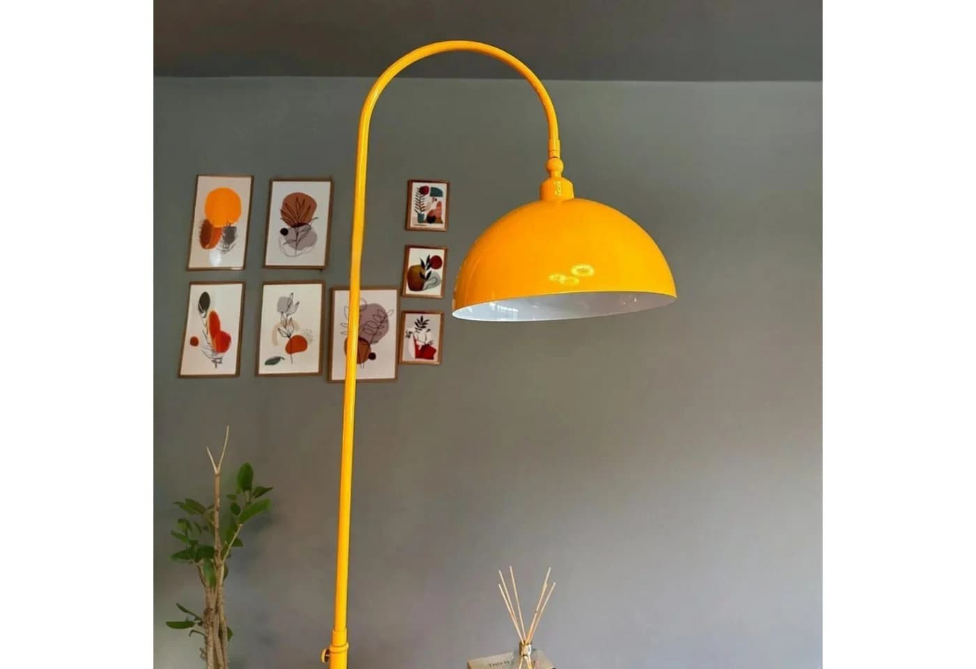 Bamyum Stehlampe Modern Metall E27 Verstellbar Gelb - Bild 2