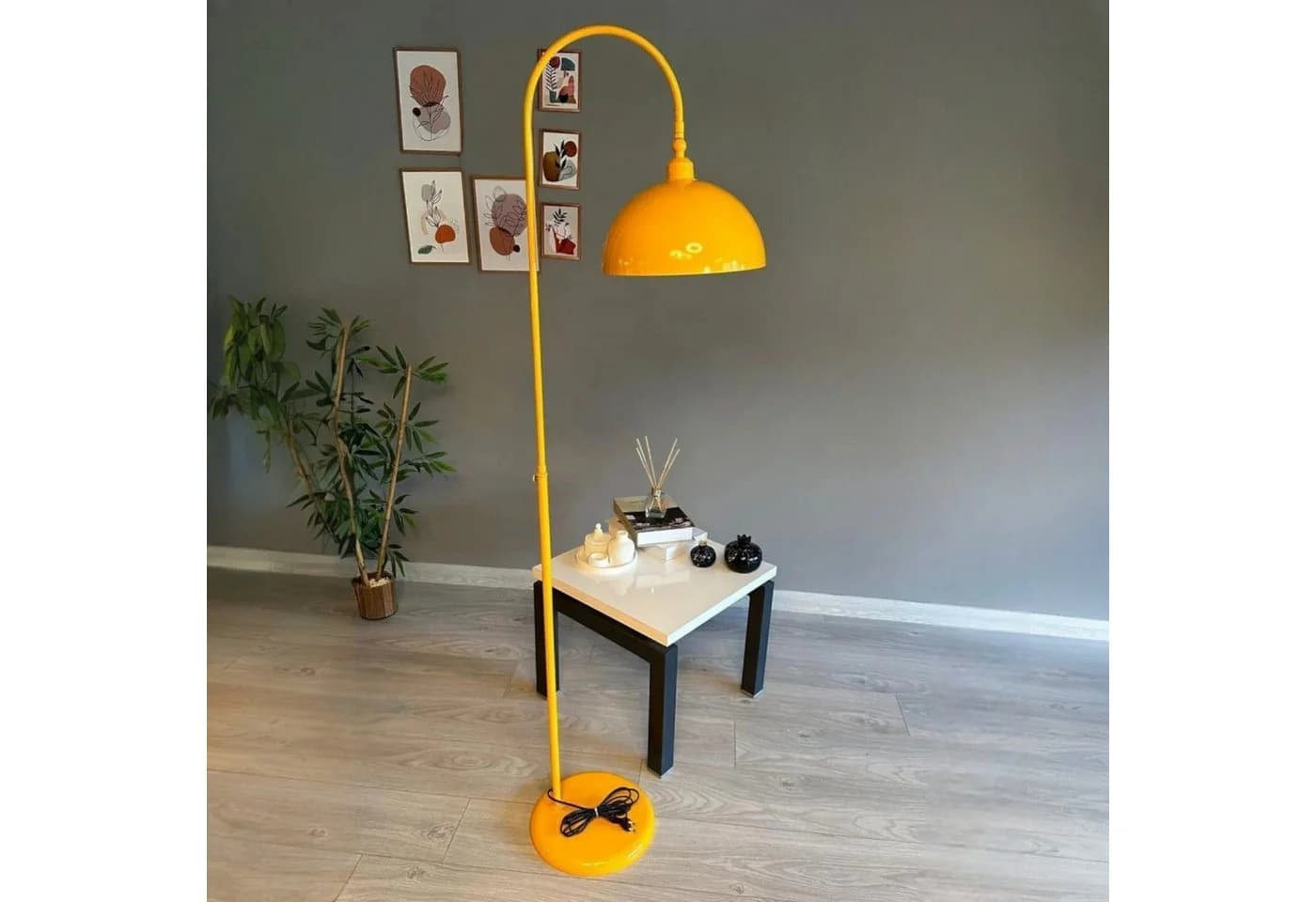 Bamyum Stehlampe Modern Metall E27 Verstellbar Gelb - Bild 3