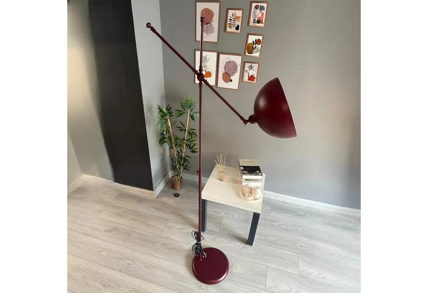 Bamyum Stehlampe Metall E27 verstellbar Burgunderrot - Bild 5