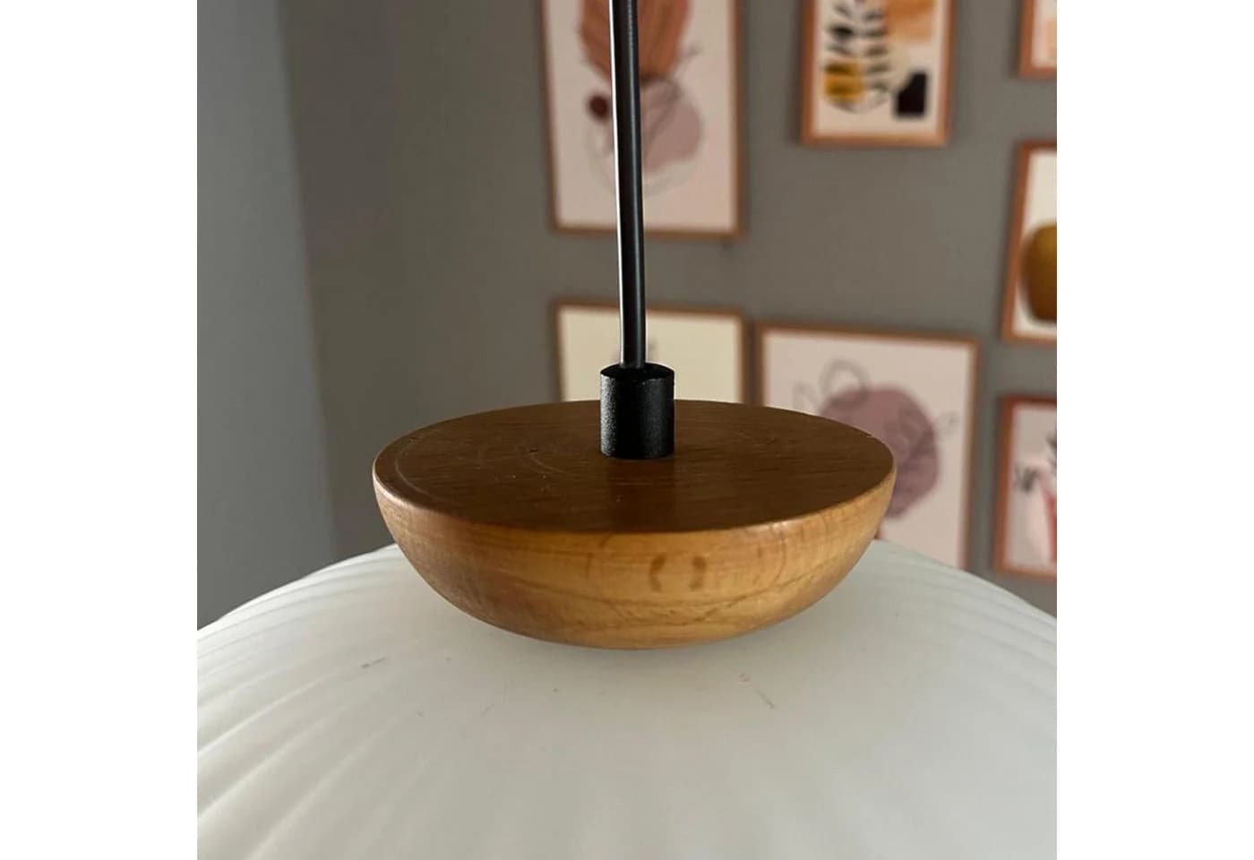Bamyum Pendelleuchte Elegant Glas Metall E27 Weiß - Bild 4