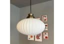 Bamyum Pendelleuchte Elegant Glas Metall E27 Weiß Bild 1