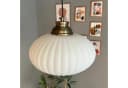 Bamyum Pendelleuchte Elegant Glas Metall E27 Weiß Bild 3